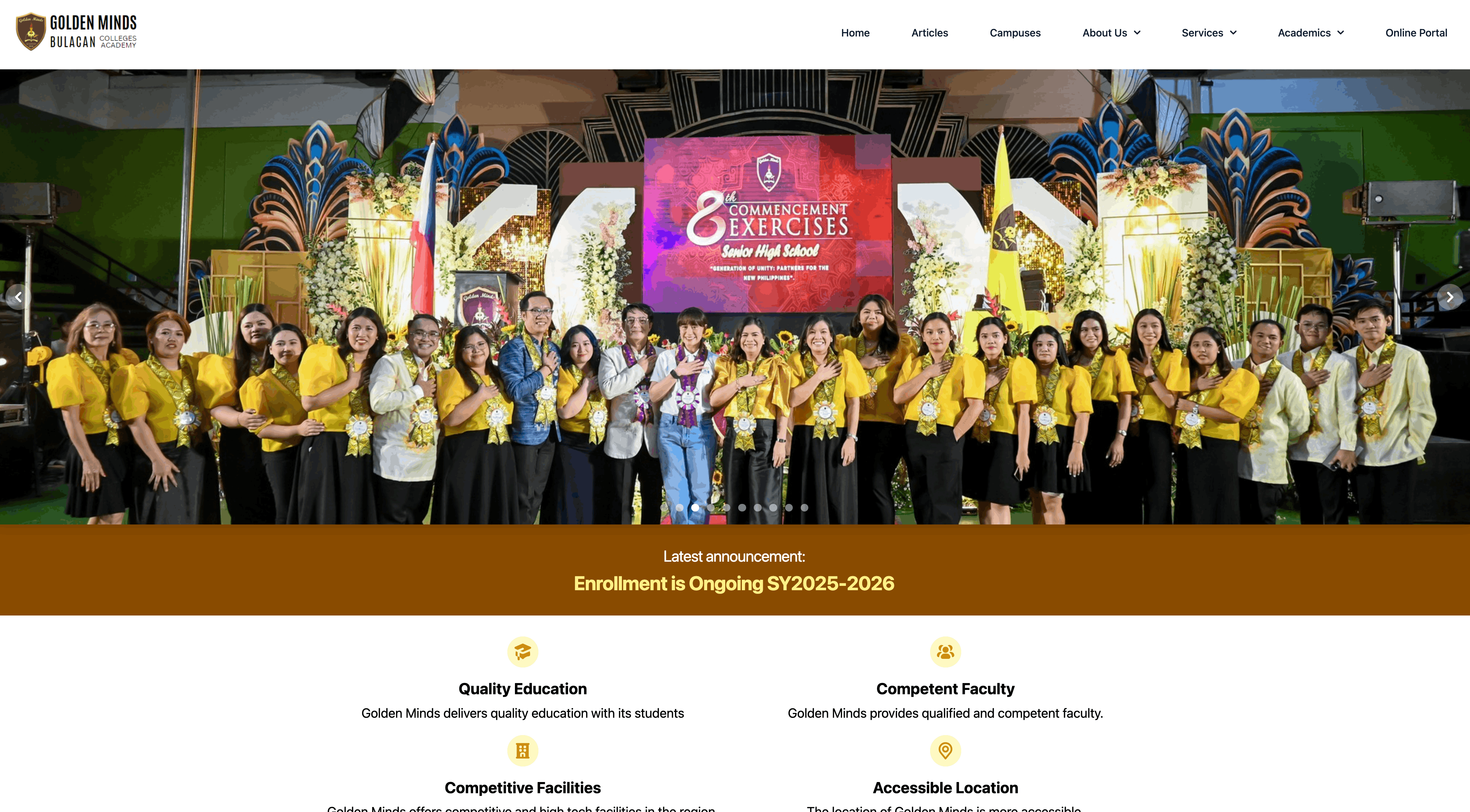 Golden Minds Colleges Website